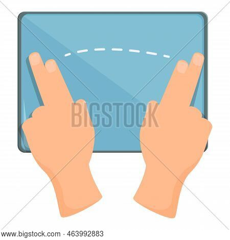 Two Hand Tocuh Icon Cartoon Vector. Smart Contact. Phone Screen