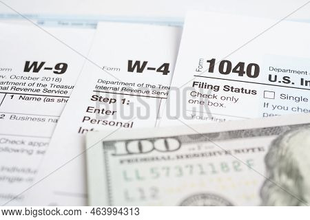 Tax Form In Us, Business Finance Concept
