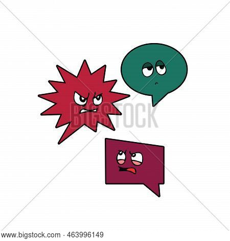 Comic Balloon Of Talk With Face Expression Stock Vector