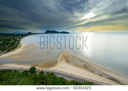 Landscape Sunrise View Of Ao Manao Beach In Thailand