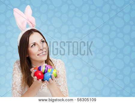 Happy Easter card blue