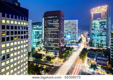 Seoul city at night