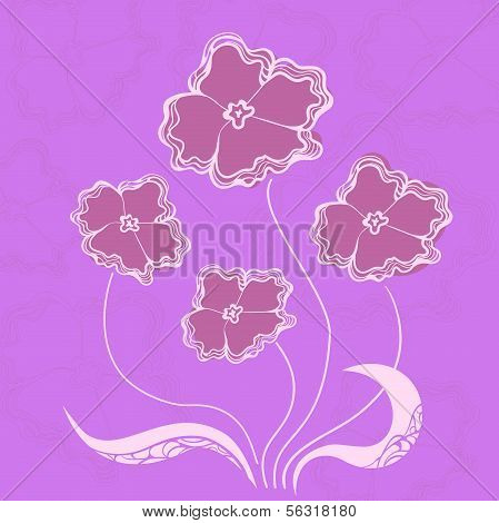 Bush flowers, vector illustration