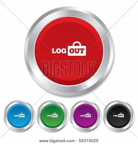 Logout sign icon. Log out symbol. Lock.