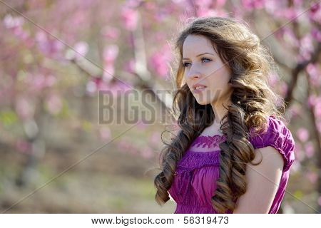 young beautiful woman portrait outdoor