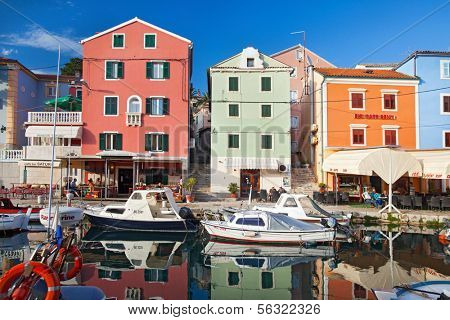 VELI LOSINJ, CROATIA - JUN 10, 2013: Boats in a small marina on June 10, 2013 in Veli Losinj, Croatia. Island is known as a tourist and aromatherapy centre.