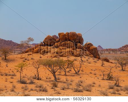 Orange Rock Formation Of Damaraland
