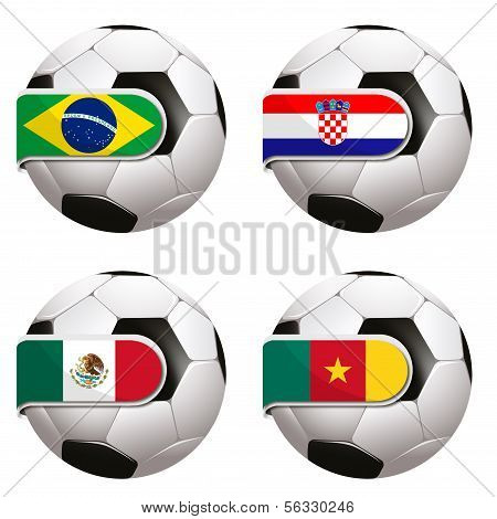 Football with country flag