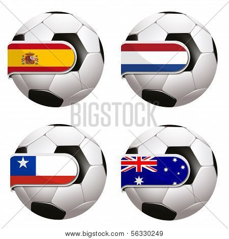Football with country flag