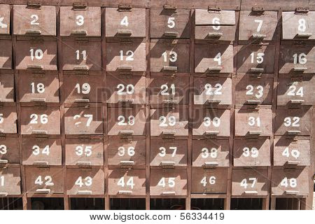 Numbered boxes.
