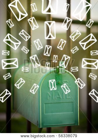 Mailbox Exploding With Letters Mailbox Letter Icons Image & Photo (Free Trial) | Bigstock