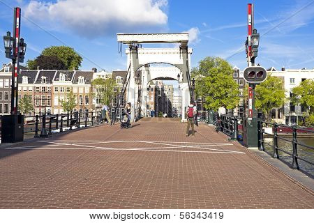 Amsterdam with the Thiny bridge in the Netherlands