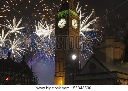 London Feuerwerk Silvester 2013