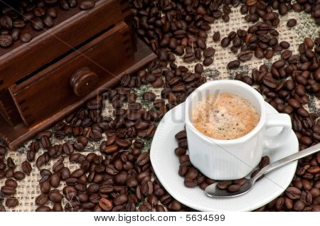 Kawa expresso i fasoli