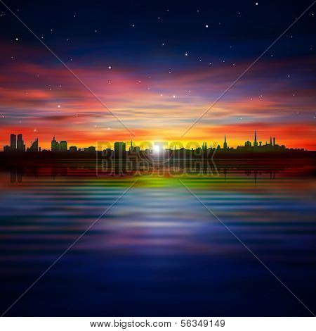 Abstract Background With Silhouette Of Tallinn