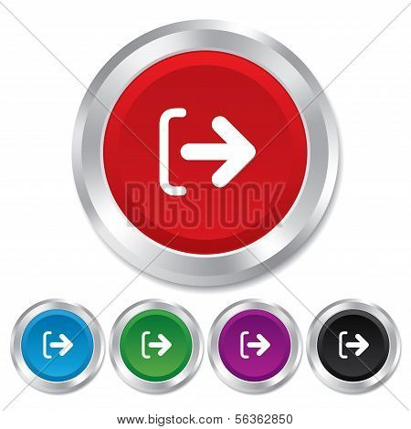 Logout log ikon. Log ud symbol. Pil.