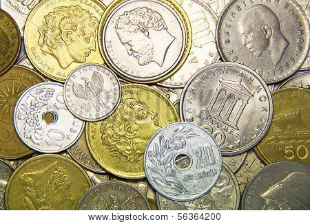 Huge pile of the greek coins
