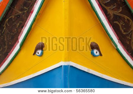 Traditional Maltese Boat (luzzu) with Eye Of Osiris