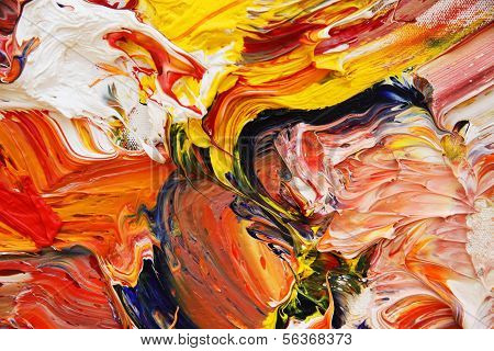 close-up view of oil colours