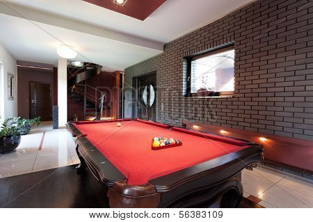 Red Pool Table