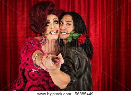 Embarrassed Man Dancing With Transvestite