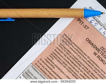 Filling In Polish Individual Tax Form Pit-37 For Year 2013