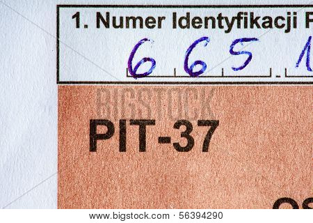 Filling In Polish Individual Tax Form Pit-37 For Year 2013