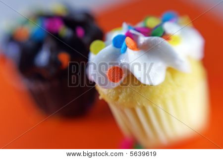 Chokolade og vanille Cupcakes