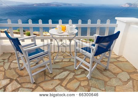 fresh breakfast by seaside