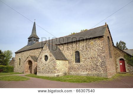 Old Church in Paimpont. Broceliande, France.