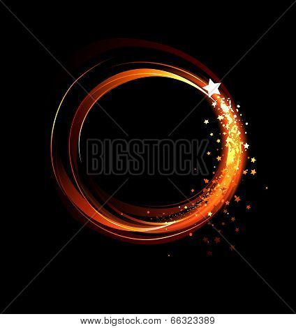 round fiery banner