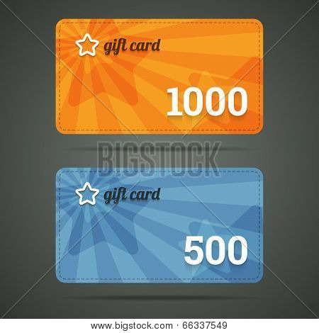 Gift Card Template With Star And Number.