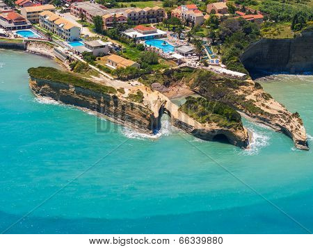 Aerial view on Sidari in Corfu Kerkyra Greece