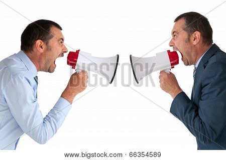 Businessman Yelling At Himself