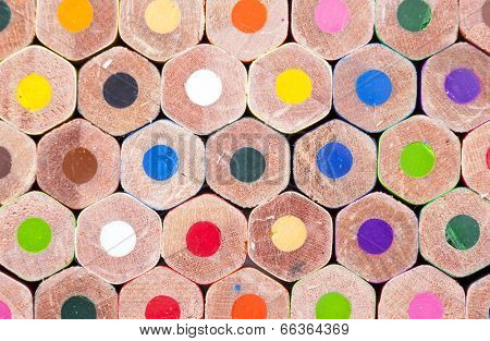 Back texture of colored pencils