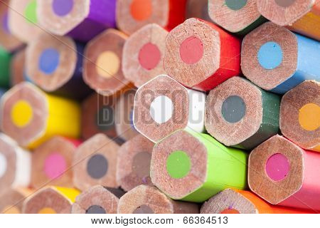 Back texture of colored pencils