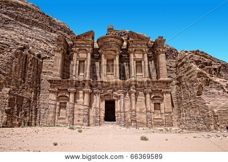 Ancient temple in Petra, Jordan