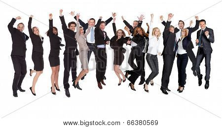 Group Of People Excited Business People