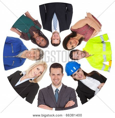 Low Angle View Of Diverse Professional Group