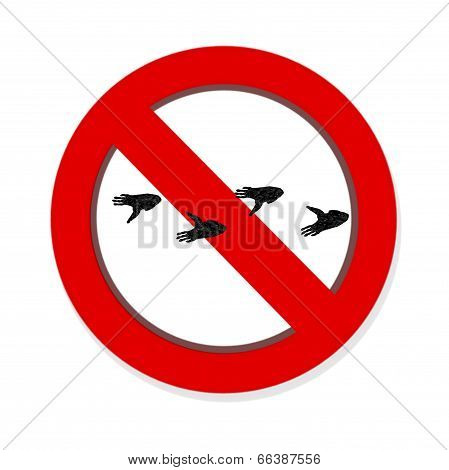 Interdiction Paw  Symbol Sign . Gorilla Pawprint