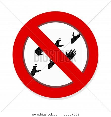 Interdiction Paw  Symbol Sign . Gorilla Pawprint