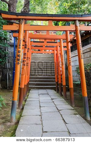 Hanazono Inari Shrine at Ueno Park in Tokyo
