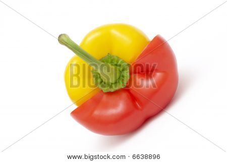 Färgade peppar diagonalt