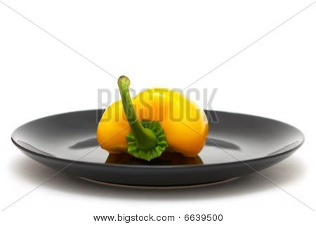 Hälften av gul paprika