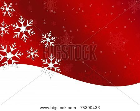 Winter Snowflake Red Background
