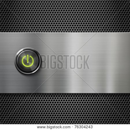 power switch or start button on metal plate
