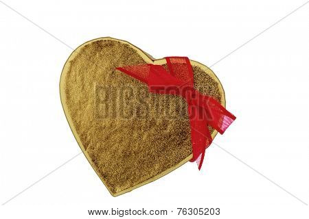 a box for a gift in the shape of a heart. photo icon for valentine's day, wedding, engagement.