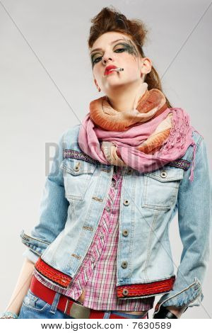 Glam Punk Girl kouření