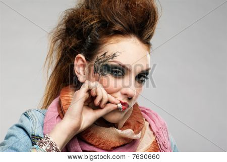 Glam Punk Girl kouření