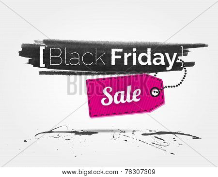 Black Friday watercolor banner with splashes